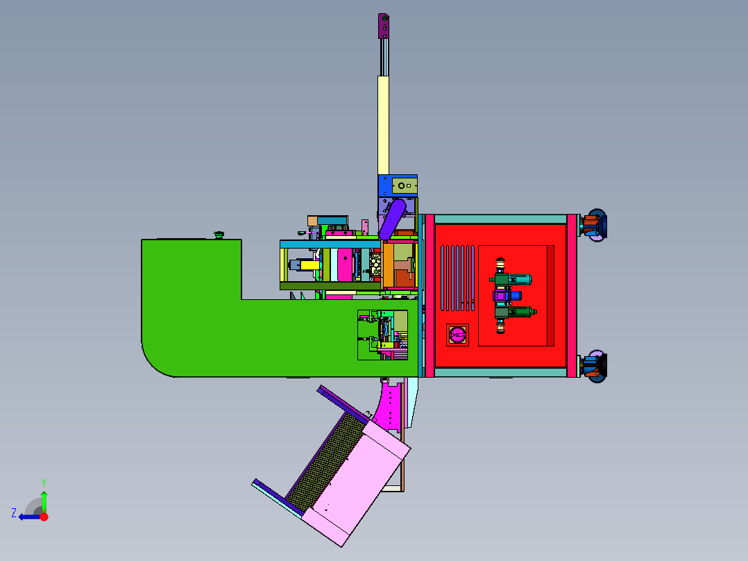 充电器插头装配pcb机右视图