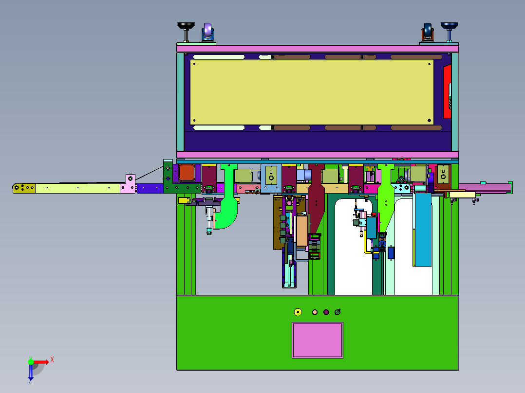 充电器插头装配pcb机俯视图
