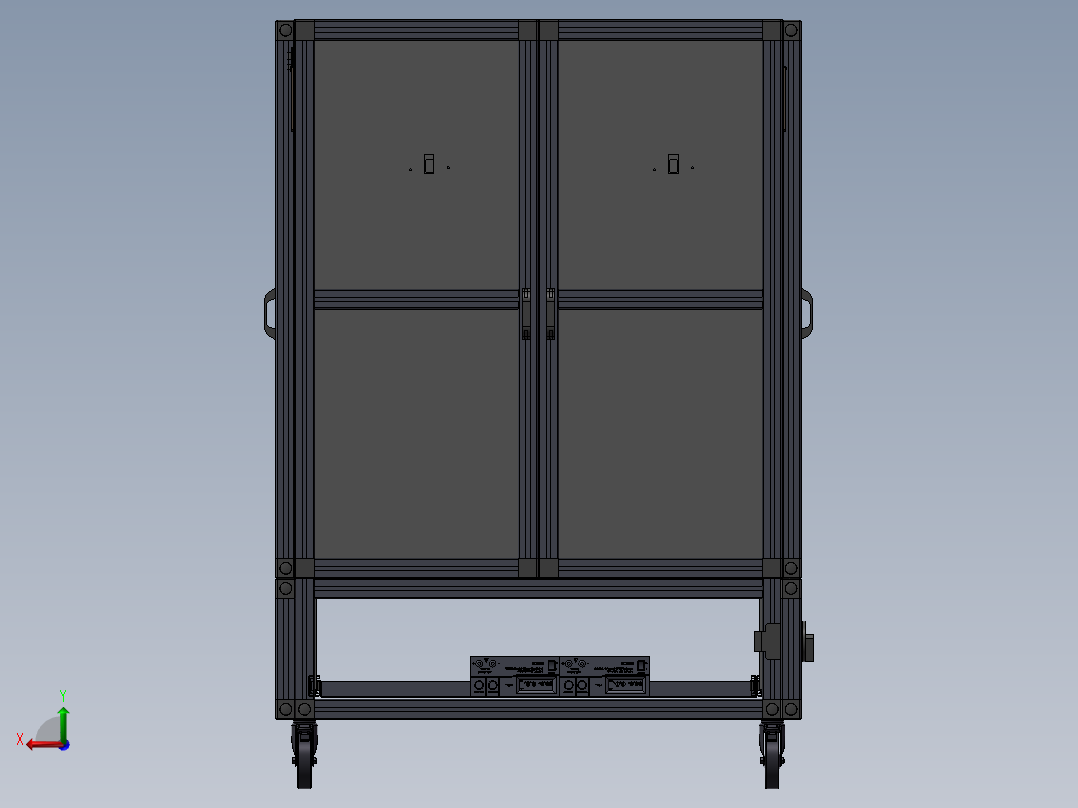 货架、物料柜后视图