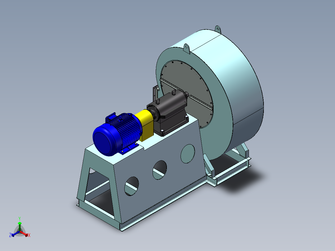 4-73№10D离心风机正等轴测图