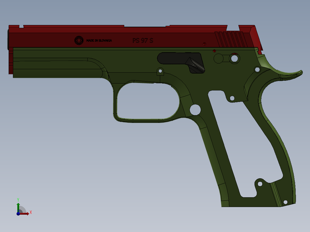 绿箭侠II-手枪壳体前视图