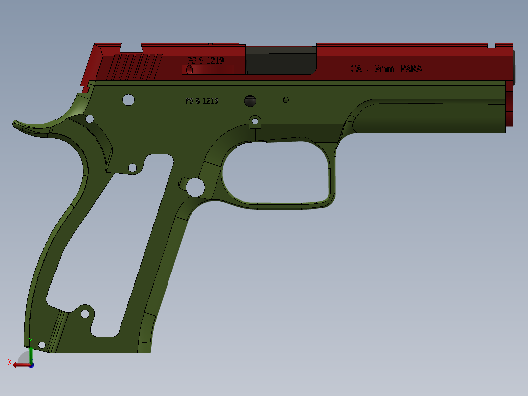 绿箭侠II-手枪壳体后视图