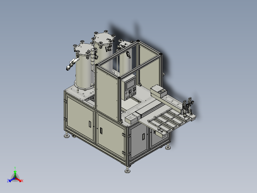 蓄电池封盖自动点胶机正等轴测图