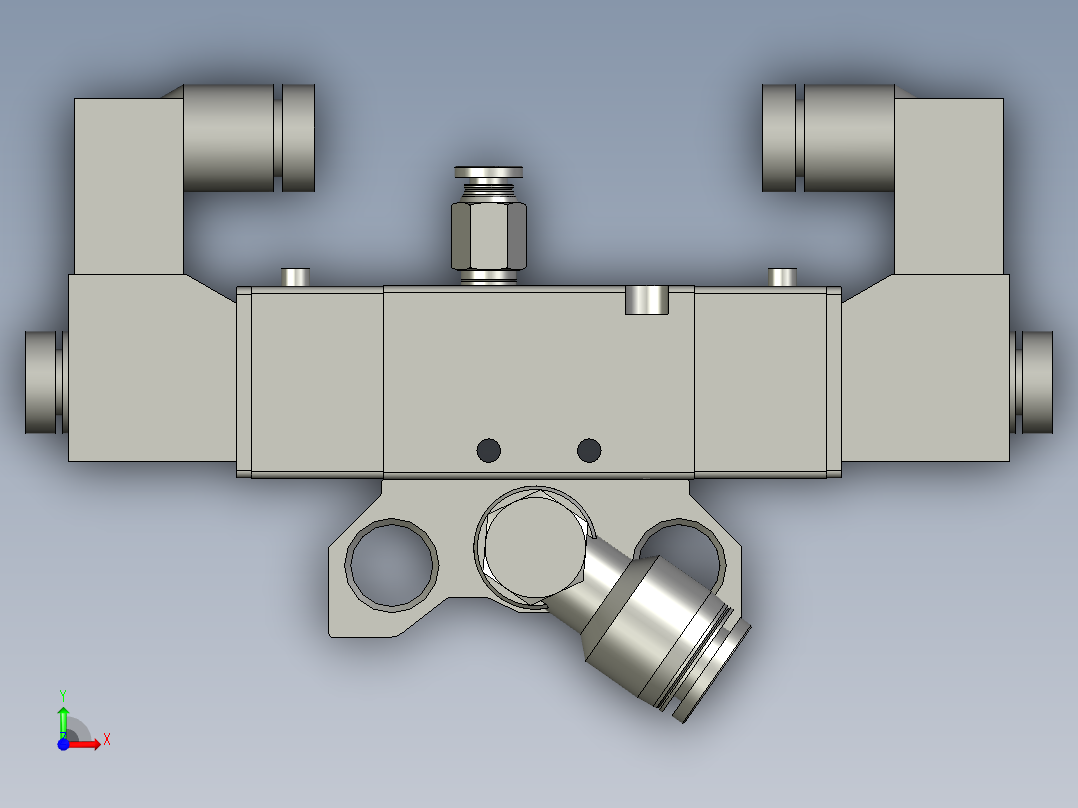 气密小气缸汇流排组件前视图