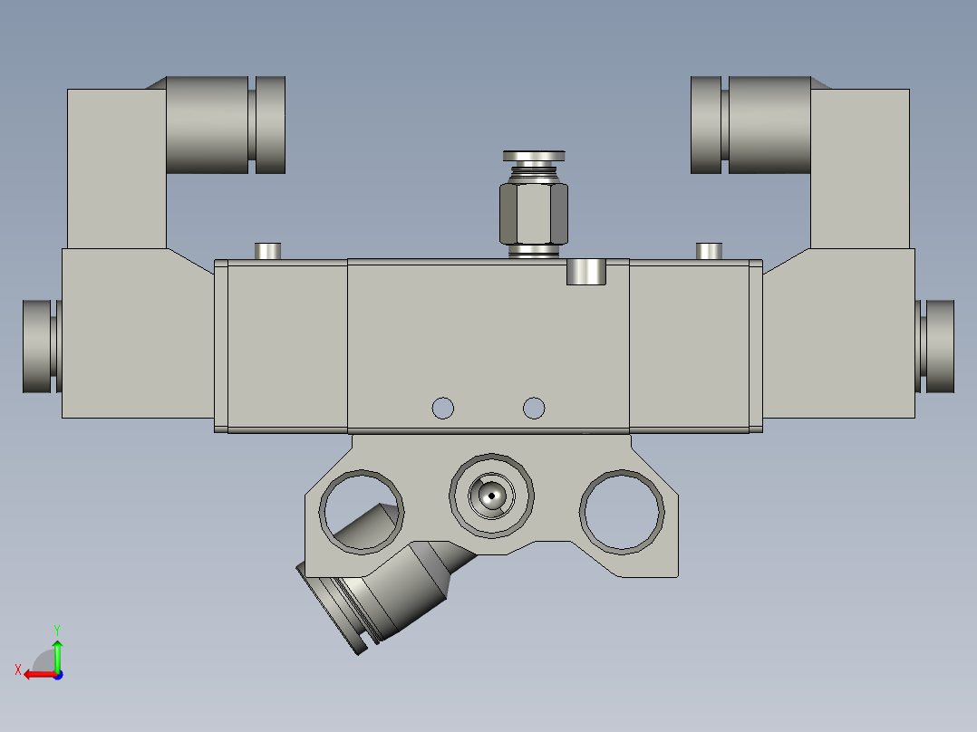气密小气缸汇流排组件后视图