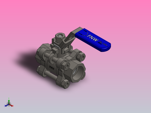 FNW-FNW310ASWD三片式内螺纹球阀正等轴测缩略图