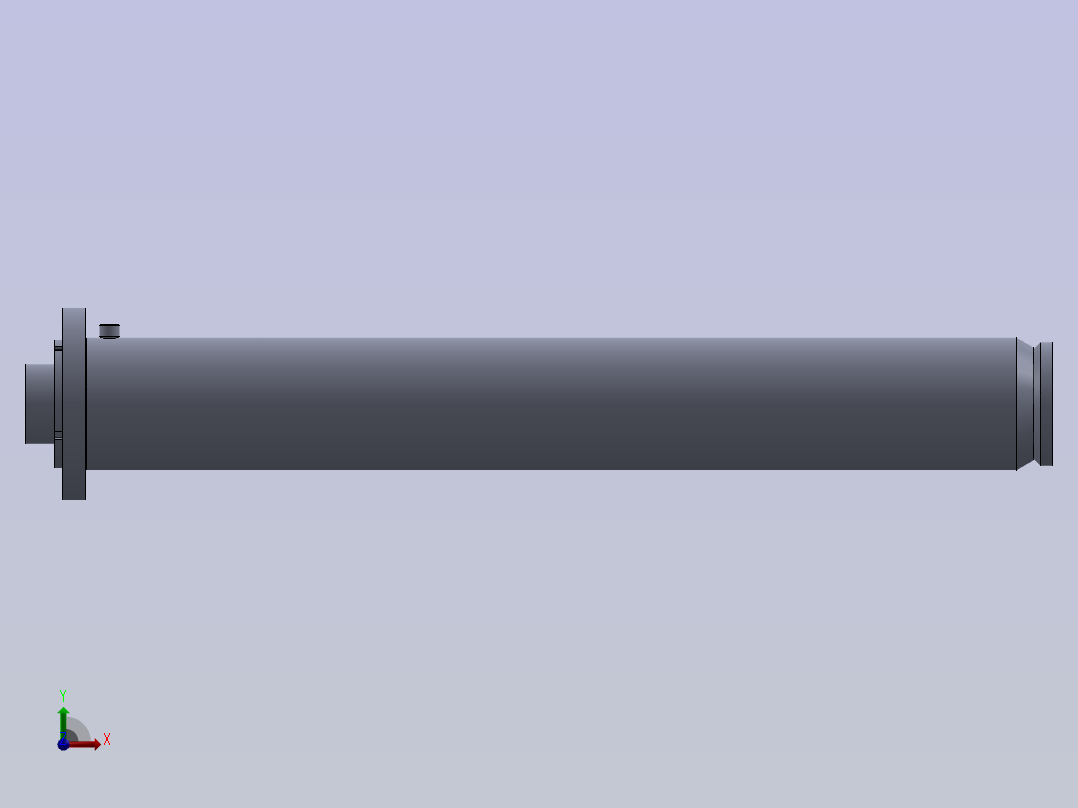 带间隔的焊接液压缸前视图