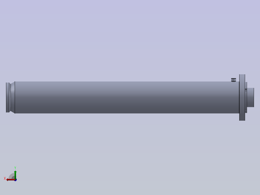 带间隔的焊接液压缸后视图