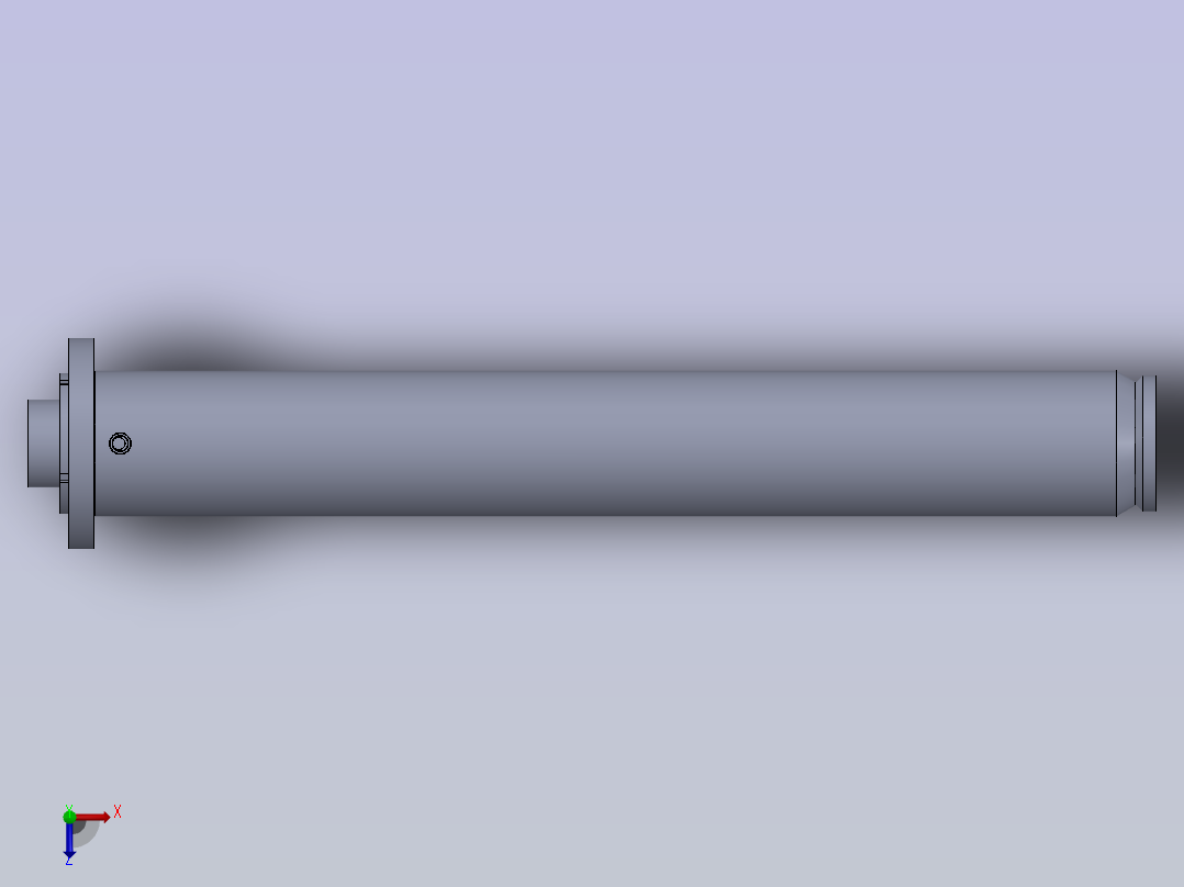 带间隔的焊接液压缸俯视图