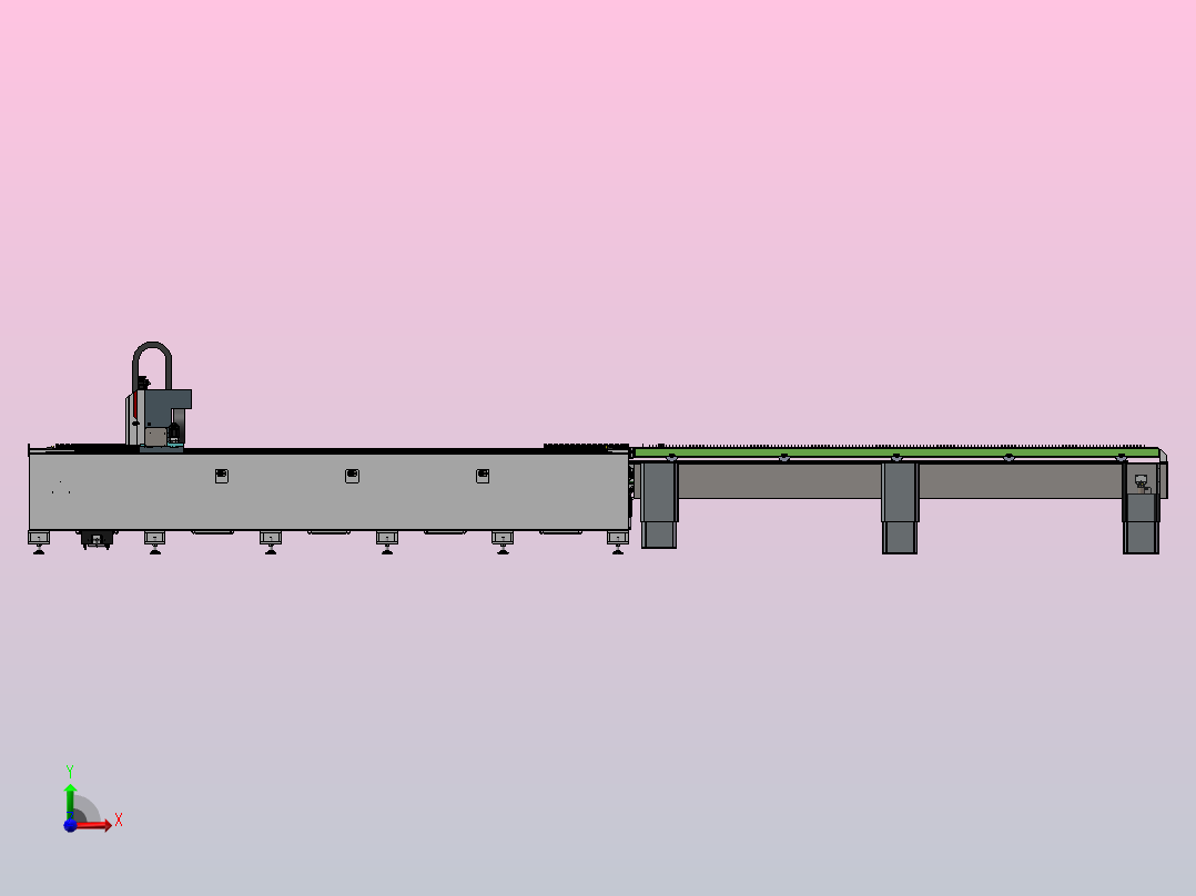 6米双平台激光切割机前视图