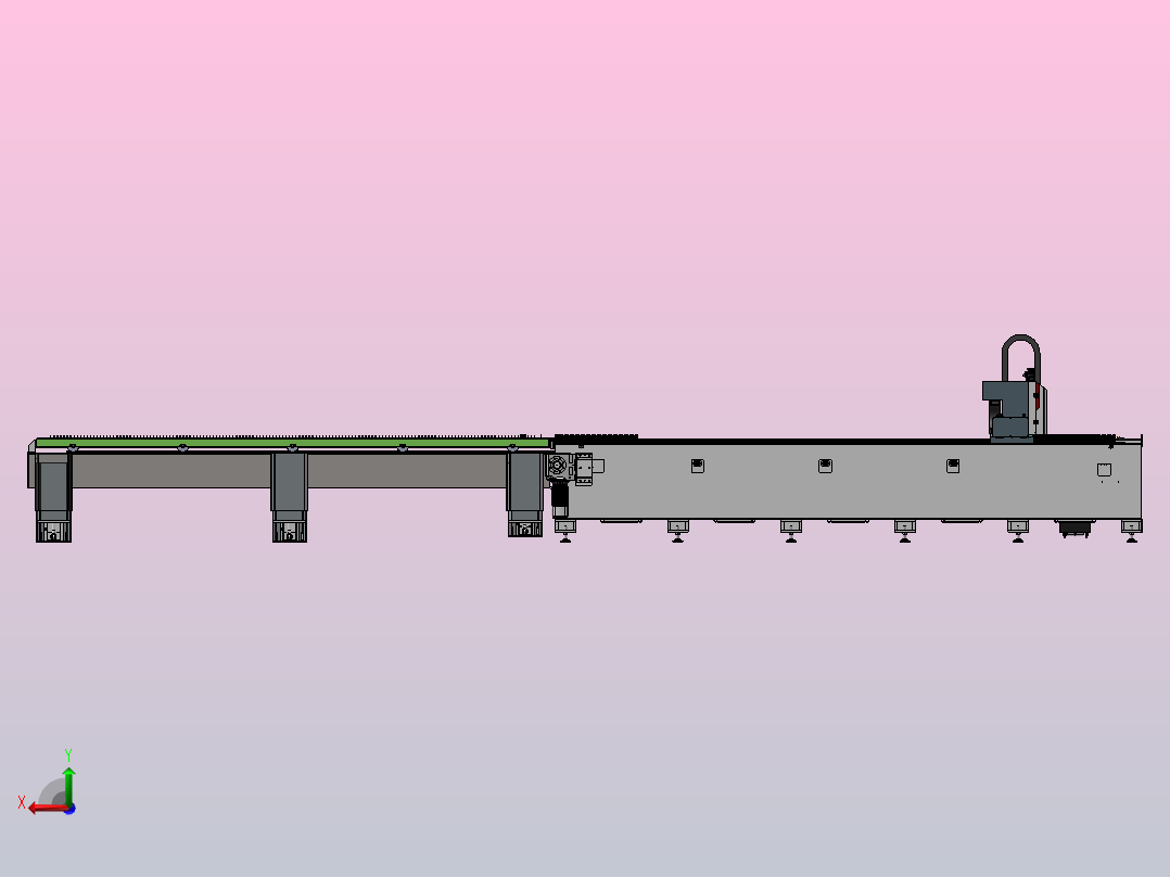 6米双平台激光切割机后视图