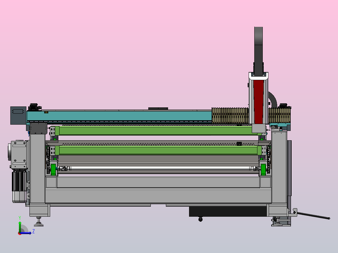 6米双平台激光切割机左视图