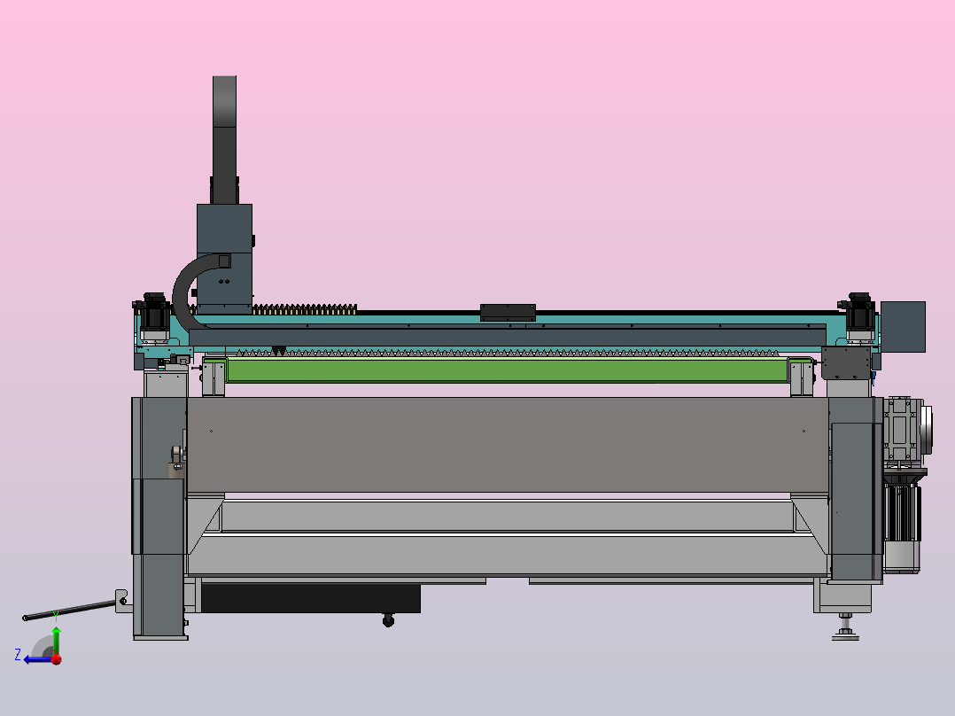 6米双平台激光切割机右视图