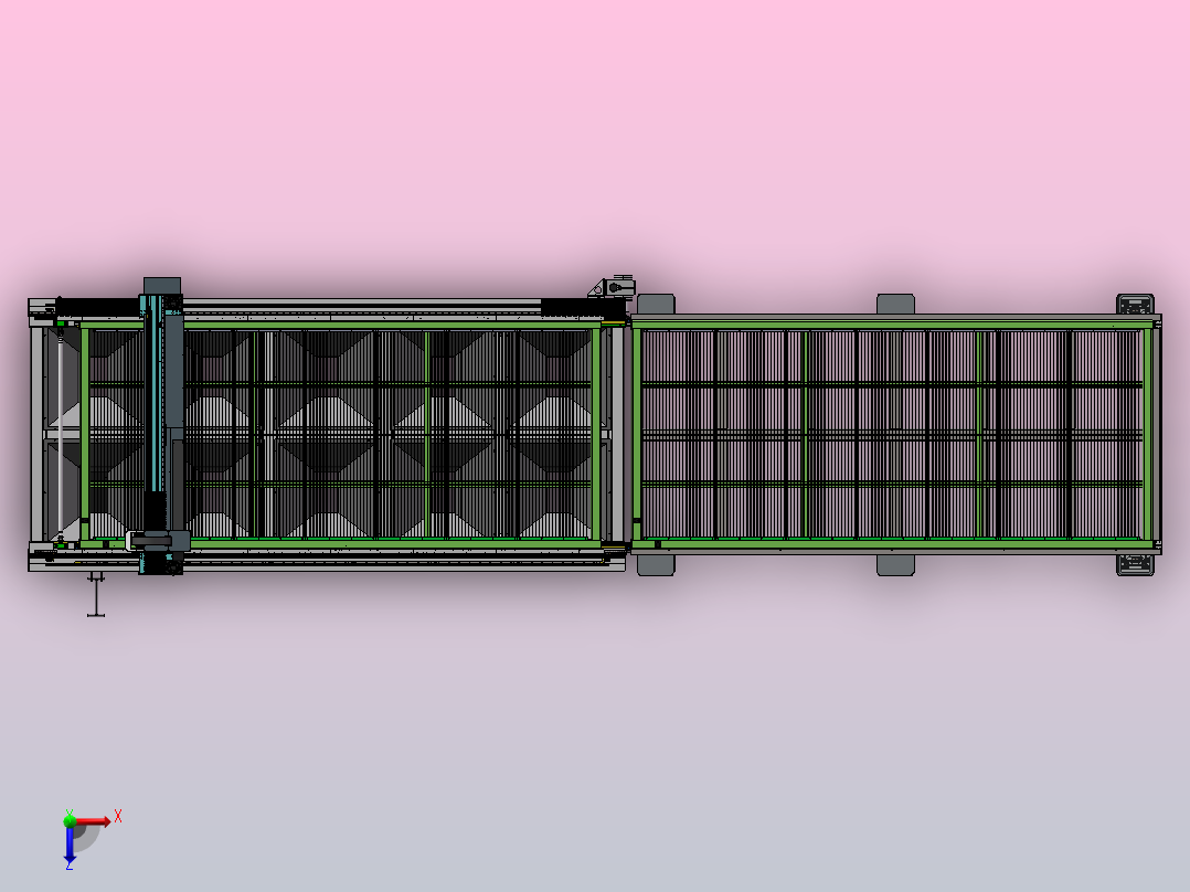 6米双平台激光切割机俯视图