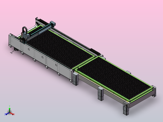 6米双平台激光切割机正等轴测缩略图