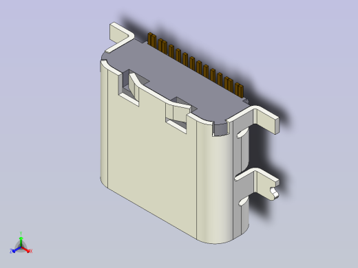 A0005067-16引脚SMD USB-C连接器正等轴测缩略图
