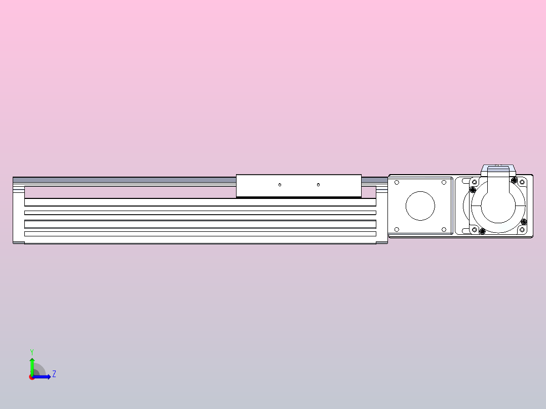 皮带直线轴半封闭可选导轨TPA-HNB-120D-110-L150-MR-Y-P40-N3左视图