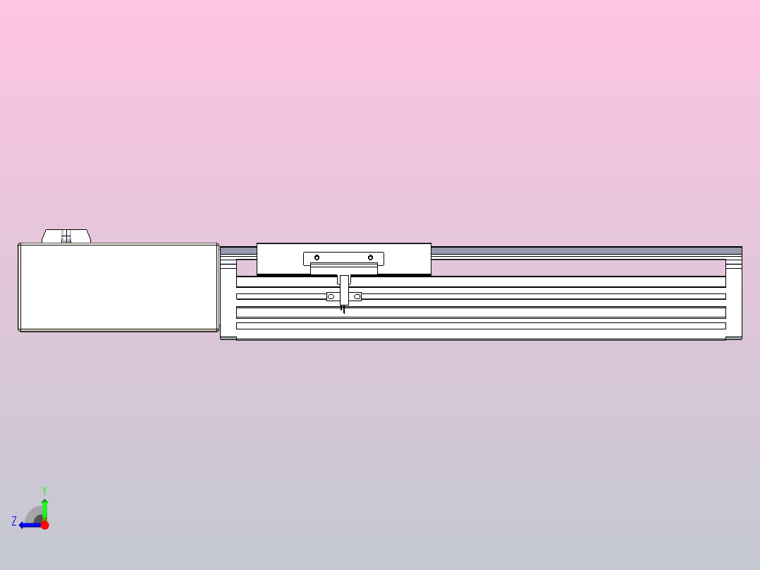 皮带直线轴半封闭可选导轨TPA-HNB-120D-110-L150-MR-Y-P40-N3右视图