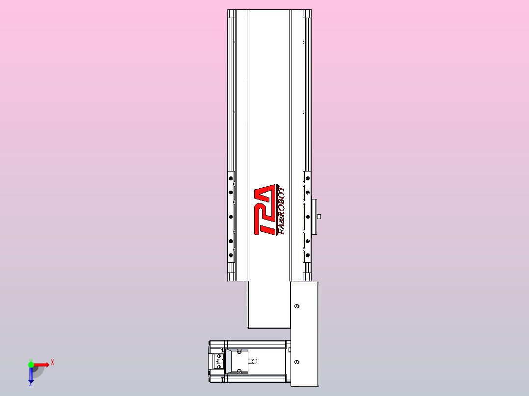 皮带直线轴半封闭可选导轨TPA-HNB-120D-110-L150-MR-Y-P40-N3俯视图