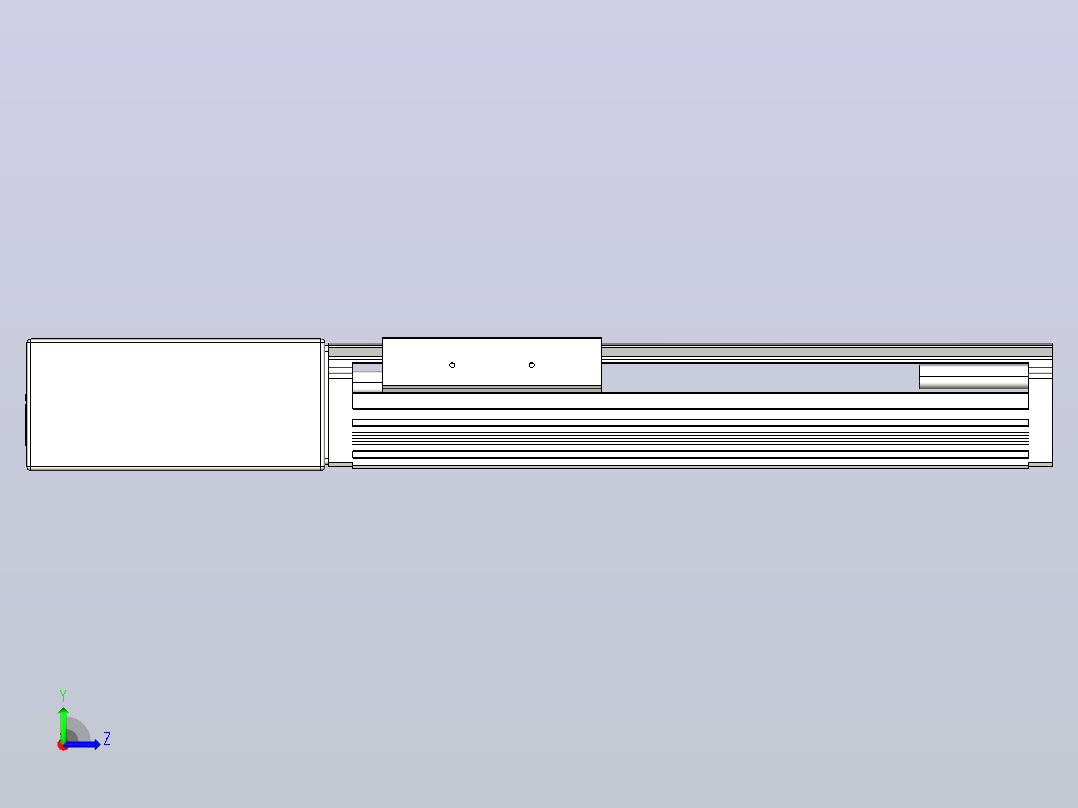 皮带直线轴半封闭可选导轨TPA-HNB-105D-90-L150-MR-C-P20-N3左视图