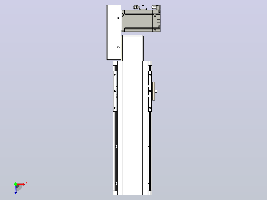 皮带直线轴半封闭可选导轨TPA-HNB-105D-90-L150-MR-C-P20-N3俯视图