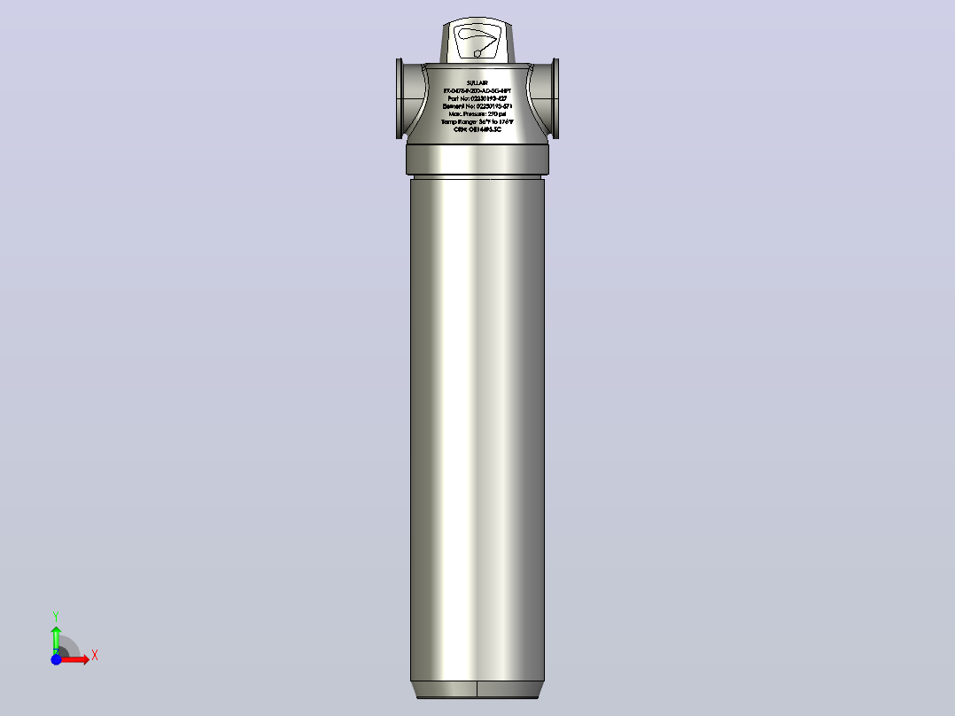 内嵌空气过滤器2NPT Sullair前视图