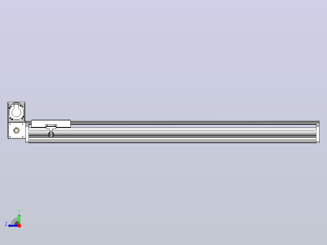 皮带直线轴半封闭可选导轨TPA-HNB-202D-140-L1150-LU-C-P75-N3右视图