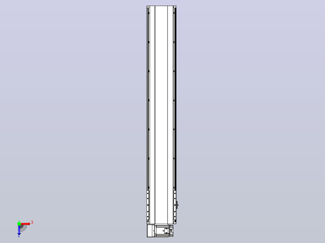 皮带直线轴半封闭可选导轨TPA-HNB-202D-140-L1150-LU-C-P75-N3俯视图