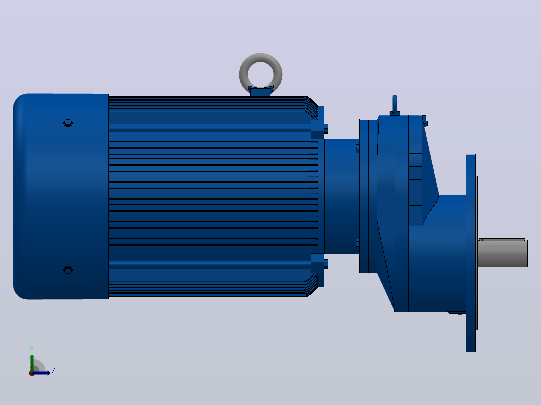 RXF107法兰轴伸式安装斜齿轮减速机RX107-Y45-4P-225M-M1-0°-Φ450左视图