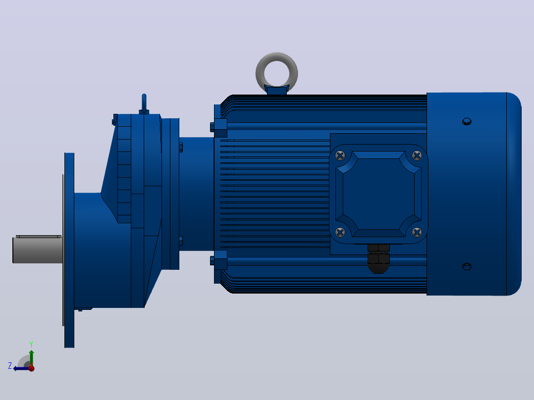 RXF107法兰轴伸式安装斜齿轮减速机RX107-Y45-4P-225M-M1-0°-Φ450右视图