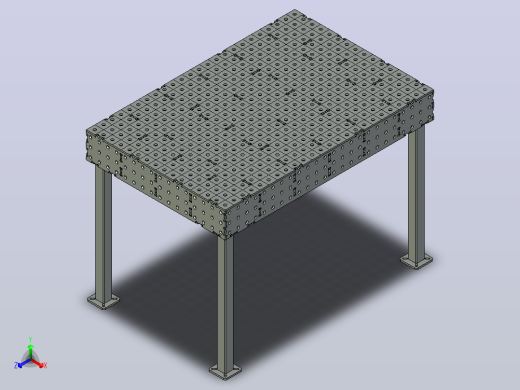 焊接工作台1200x800x150毫米正等轴测缩略图