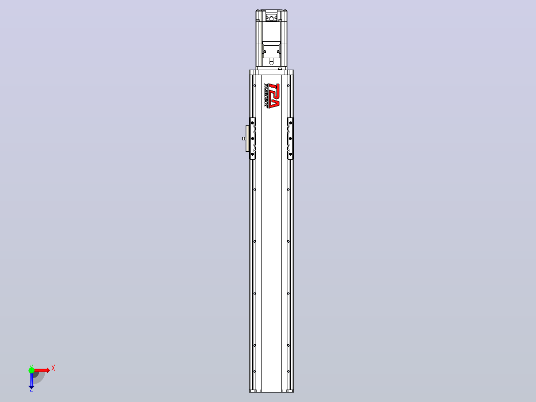 日规模组半封闭丝杆TPA-HNR-85D-1610C-L400-M-Y-P20-N3俯视图