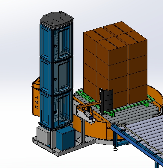 在线式缠绕机流水线3D数模图纸 Solidworks设计