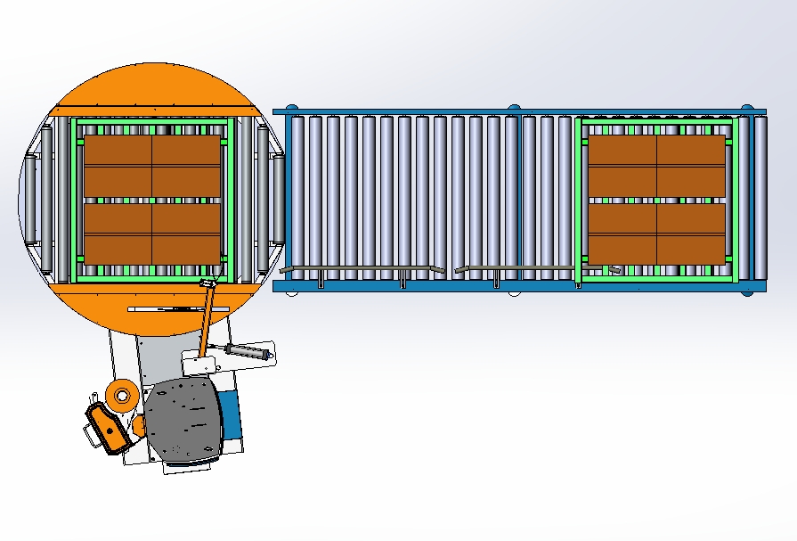 在线式缠绕机流水线3D数模图纸 Solidworks设计