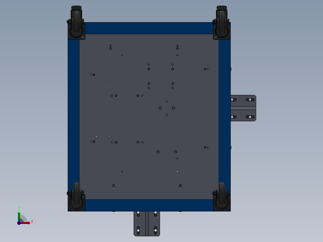 送料箱外壳组合焊接夹具前视图