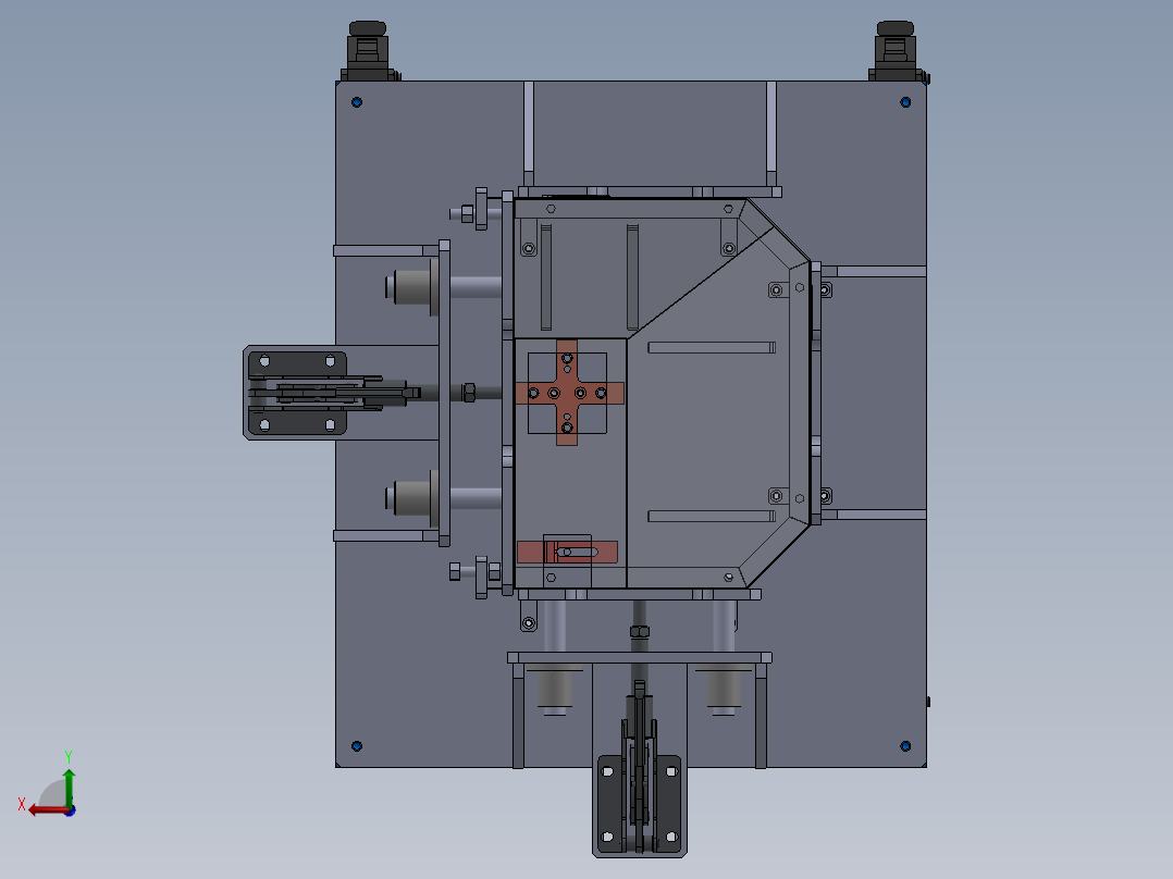 送料箱外壳组合焊接夹具后视图