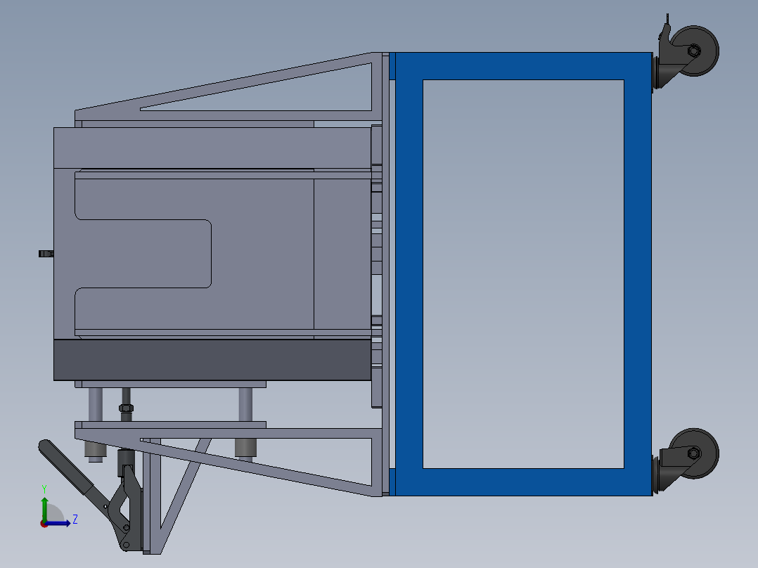 送料箱外壳组合焊接夹具左视图