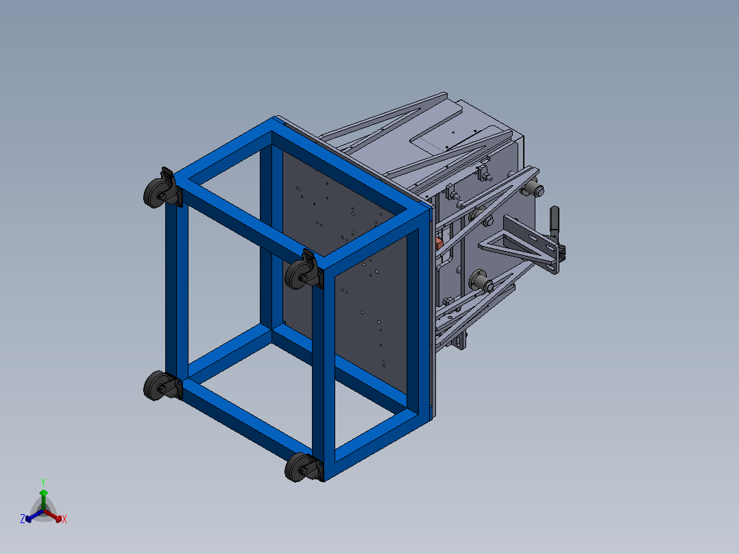 送料箱外壳组合焊接夹具正等轴测图