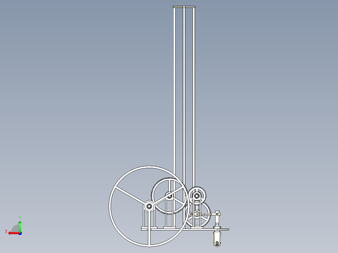 无碳小车后视图