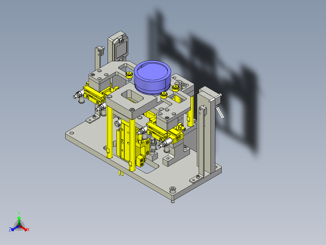 翻转定位组件正等轴测图