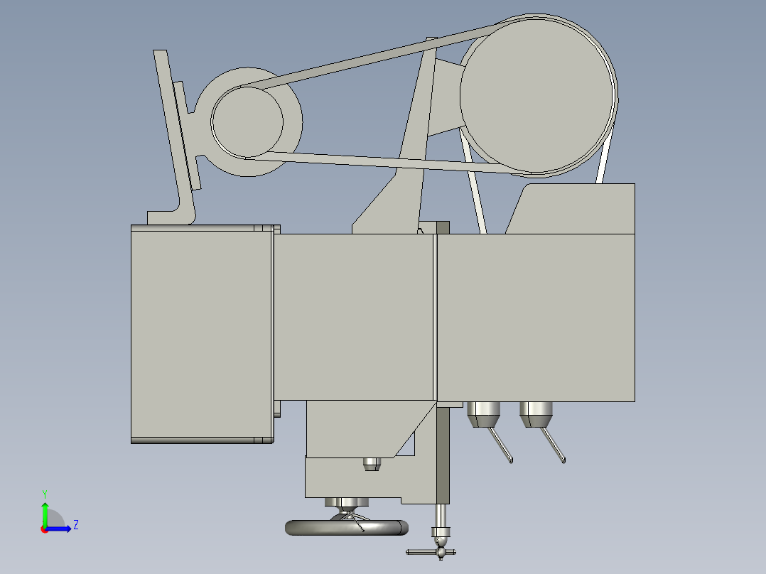 普通带式车床演示结构3D图纸 CATIA设计 附STP左视图