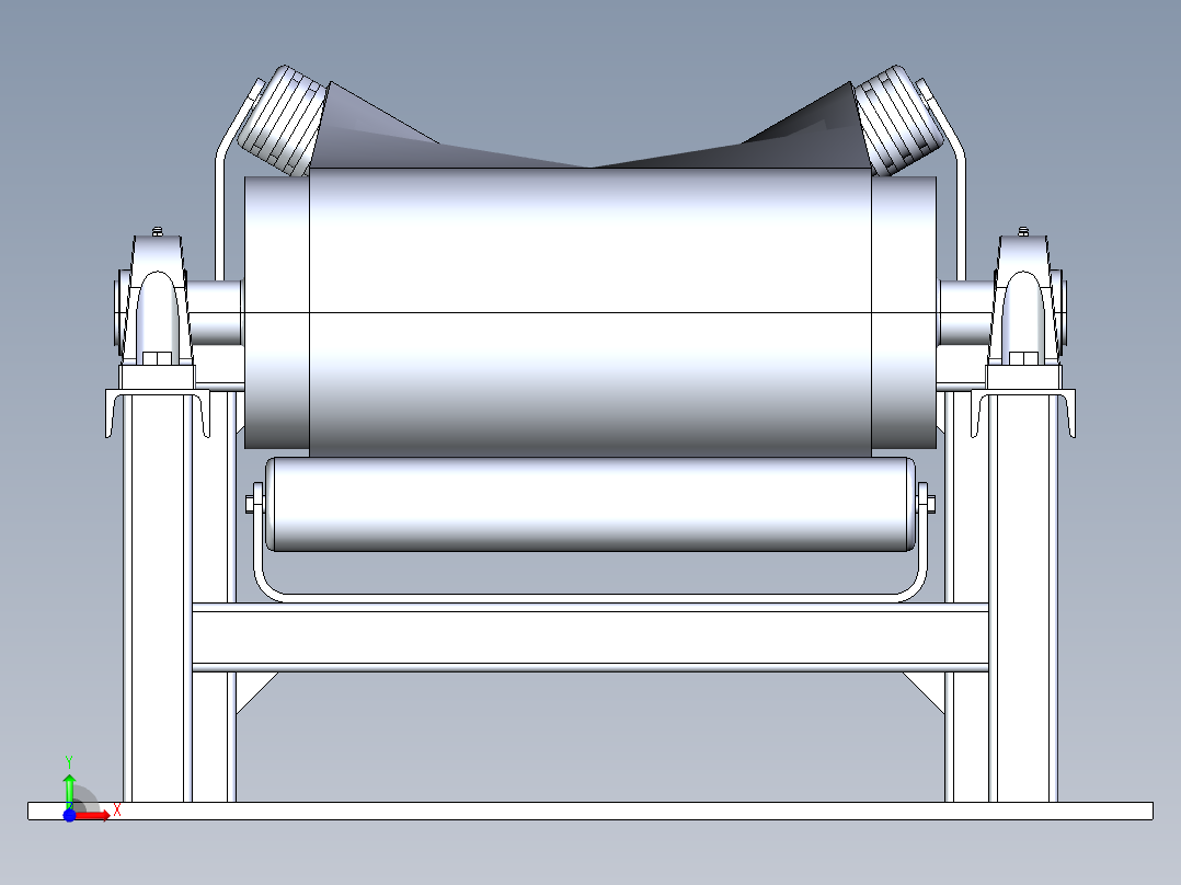 煤炭专用输送带3D数模图纸 STEP格式前视图