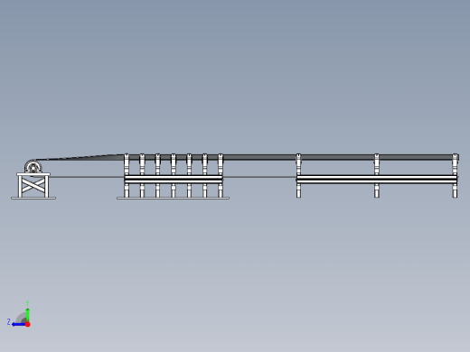 煤炭专用输送带3D数模图纸 STEP格式右视缩略图