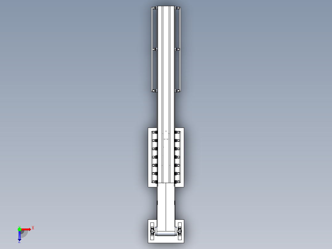 煤炭专用输送带3D数模图纸 STEP格式俯视图