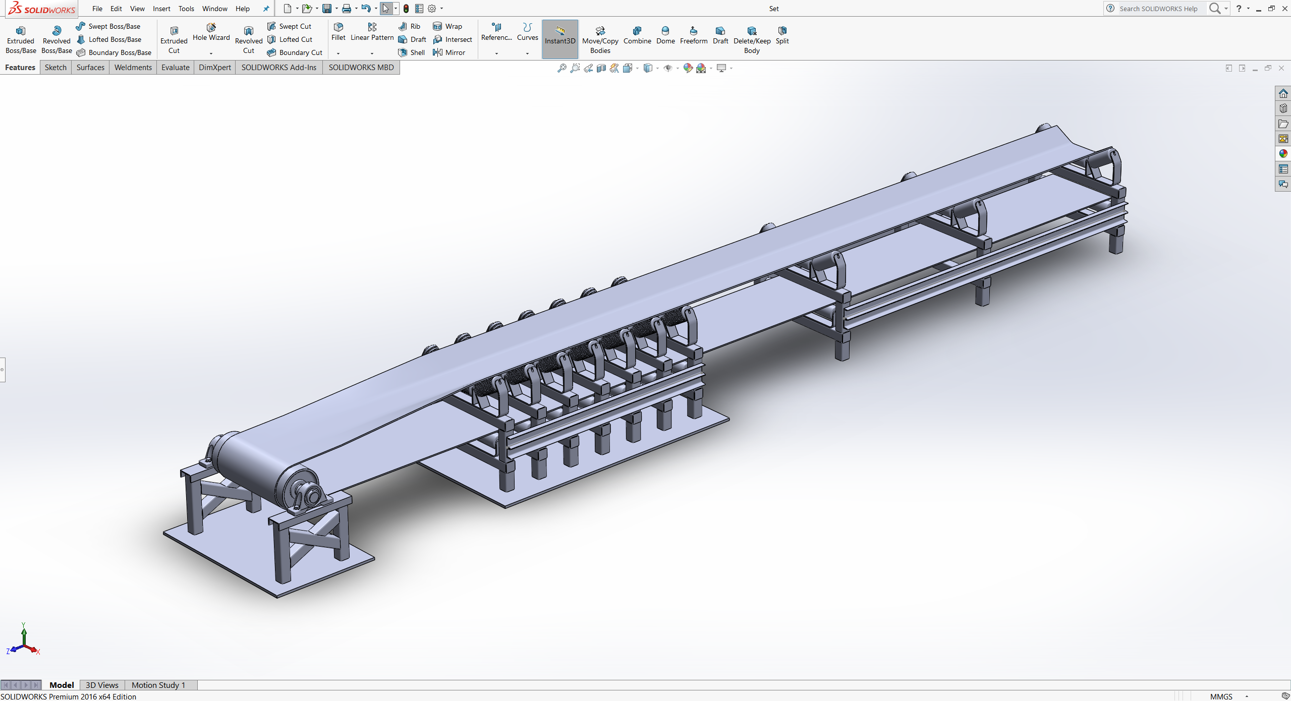 煤炭专用输送带3D数模图纸 STEP格式