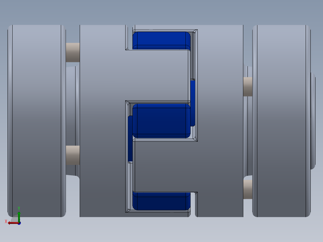 星形弹性联轴器后视图