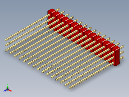 彩色公头100mil（2.54mm）系列-DS1021_red_3x15p_100mil_Type43_rev1.0