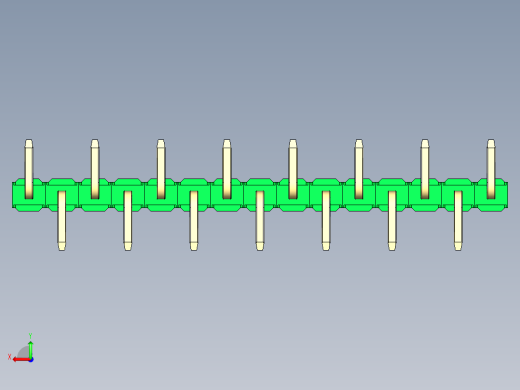 彩色公排针 100mil 2.54mm 系列-DS1022_green_15p_100mil_Type_SMT_R1_rev1.0后视缩略图