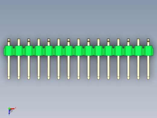 彩色公排针 100mil 2.54mm 系列-DS1022_green_15p_100mil_Type_SMT_R1_rev1.0俯视缩略图