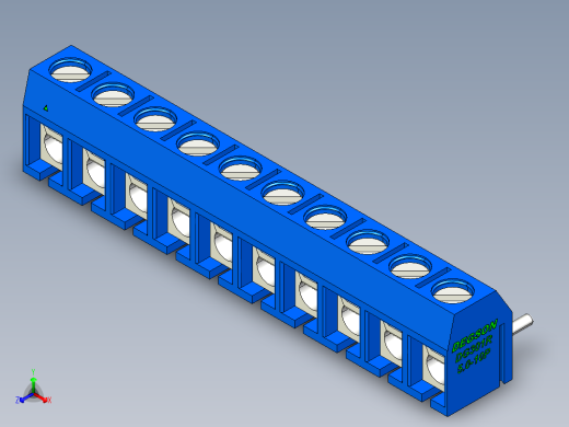 DEGSON DG301 系列 5.0mm 接线端子-DG301R-5.0-10P-12-00AH正等轴测缩略图